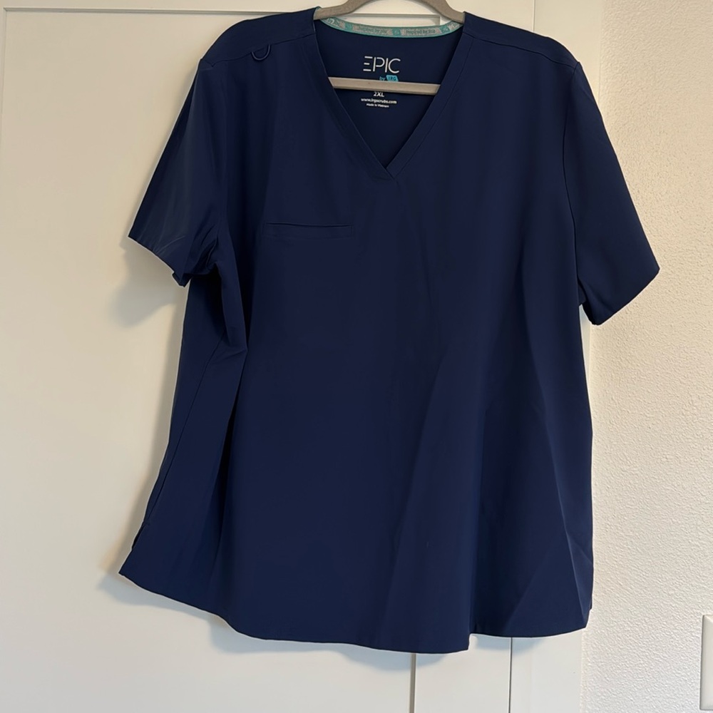 Navy blue scrub top